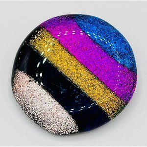 Killer Designs Multi-Color Striped Fused Art Glass Pin | NEW